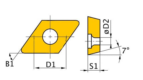 PLAQUITA PARA 25/37, ISO DCMT11T304, 5 UN